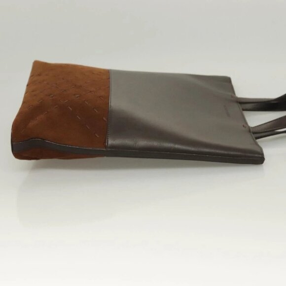 BURBERRY Hand Bag Leather Dark Brown Auth - Picture 4 of 15